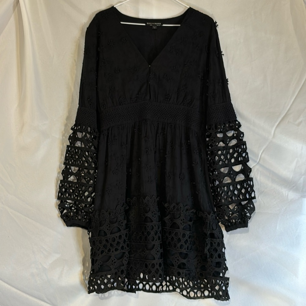 BOGO Boston Proper V-Neck Crotchet Babydoll Dress Size M